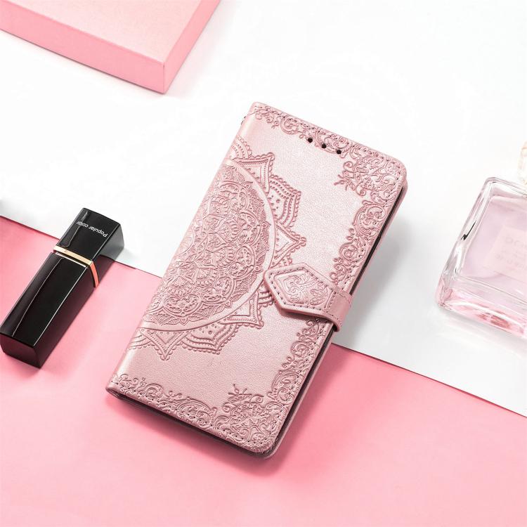 Mandala Flower Embossed Leather Phone Case