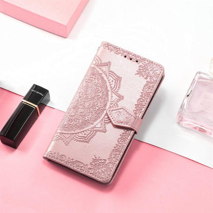 Mandala Flower Embossed Leather Phone Case