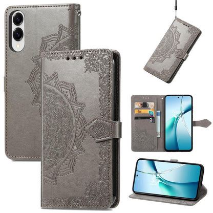 Mandala Flower Embossed Leather Phone Case