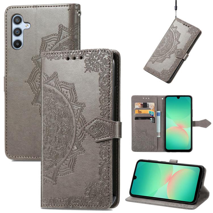 Mandala Flower Embossed Leather Phone Case