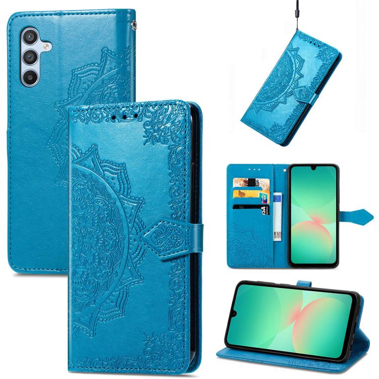 Mandala Flower Embossed Leather Phone Case