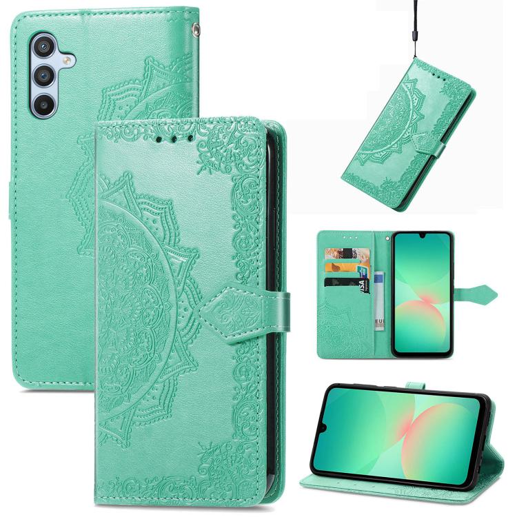 Mandala Flower Embossed Leather Phone Case