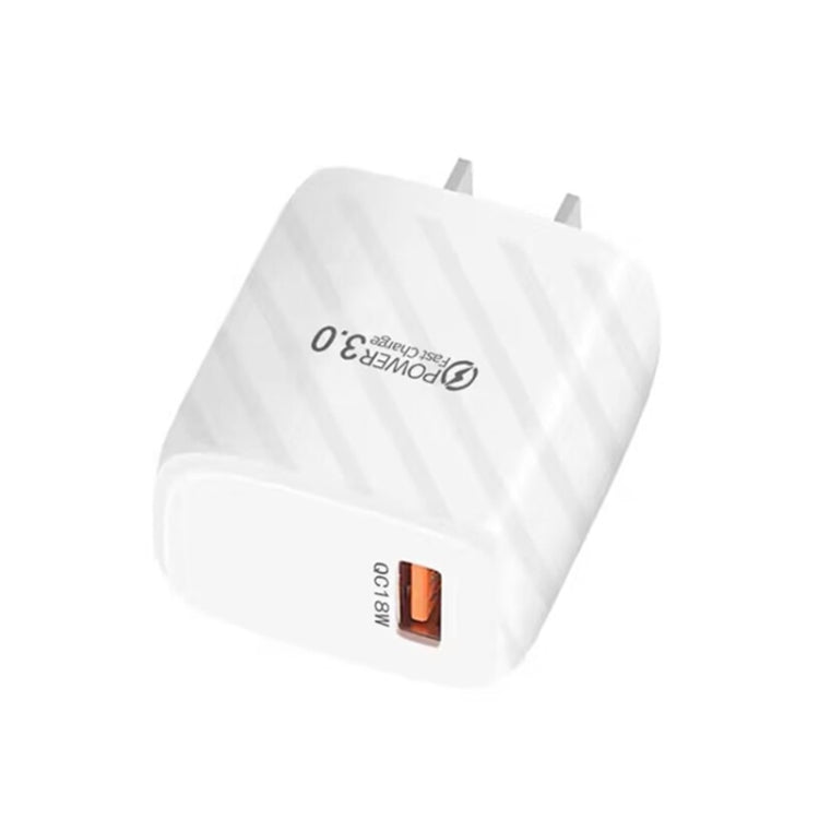 TE-005 USB3.0 QC3.0 18W 3A Interface Mobile Phone Fast Charger, US Plug