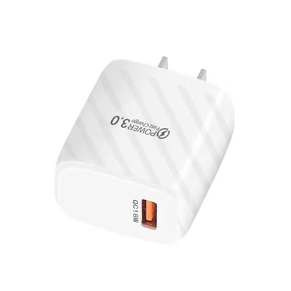 TE-005 USB3.0 QC3.0 18W 3A Interface Mobile Phone Fast Charger, US Plug