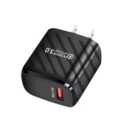 TE-005 USB3.0 QC3.0 18W 3A Interface Mobile Phone Fast Charger, US Plug