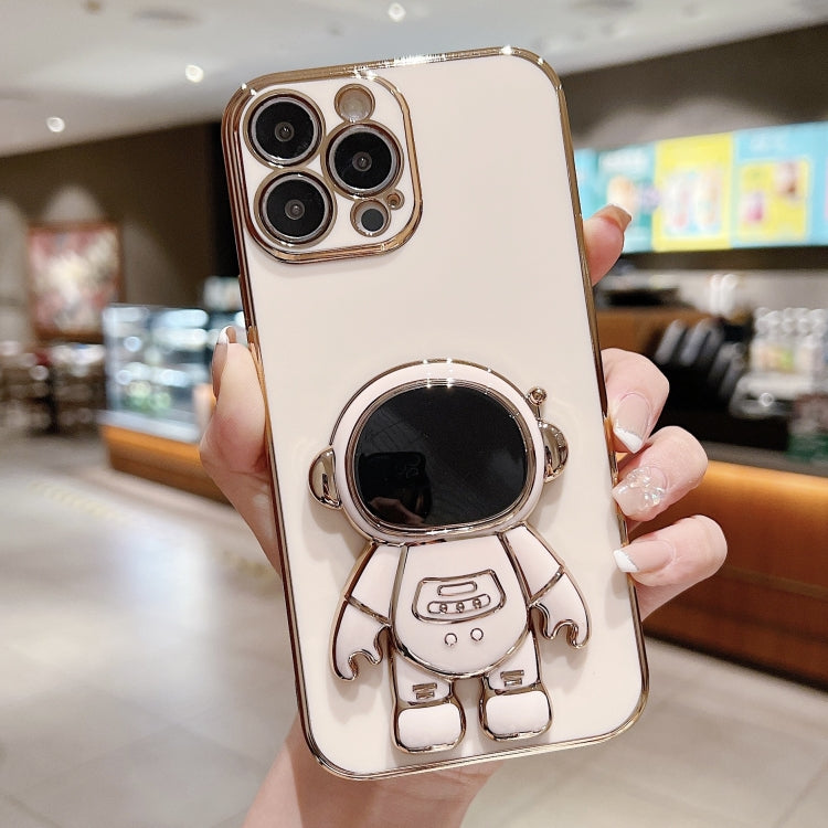 Electroplating Astronaut Holder Phone Case, For iPhone 16 Pro Max, For iPhone 16 Pro�������������...