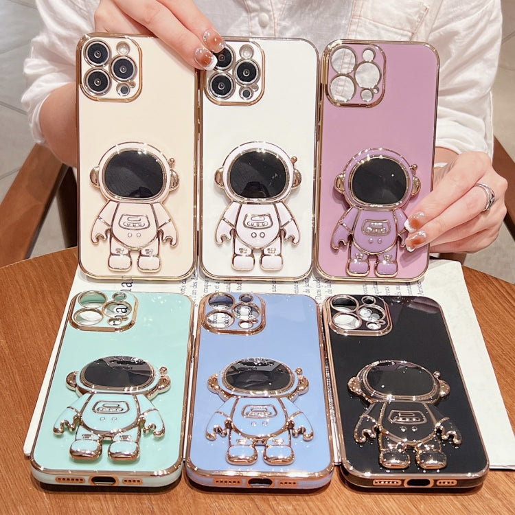 Electroplating Astronaut Holder Phone Case, For iPhone 16 Pro Max, For iPhone 16 Pro�������������...