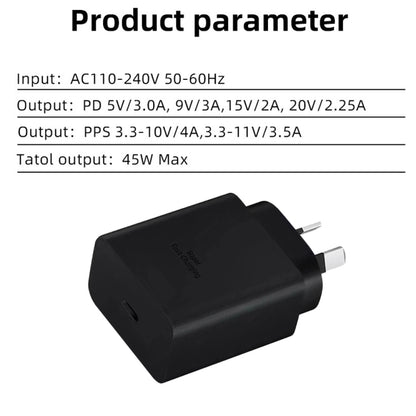 M135 PPS / PD 45W USB-C / Type-C Port Fast Charger with 5A Type-C to Type-C Cable, AU Plug�������...