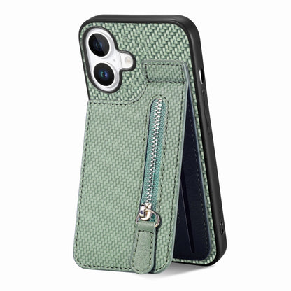 Carbon Fiber Vertical Flip Zipper Phone Case