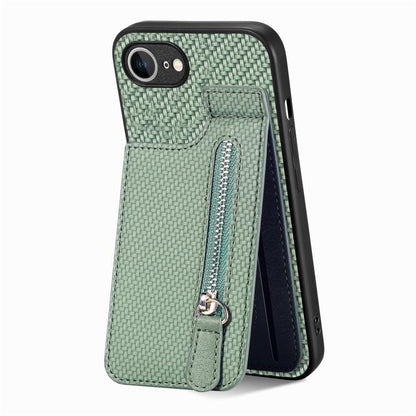 Carbon Fiber Vertical Flip Zipper Phone Case