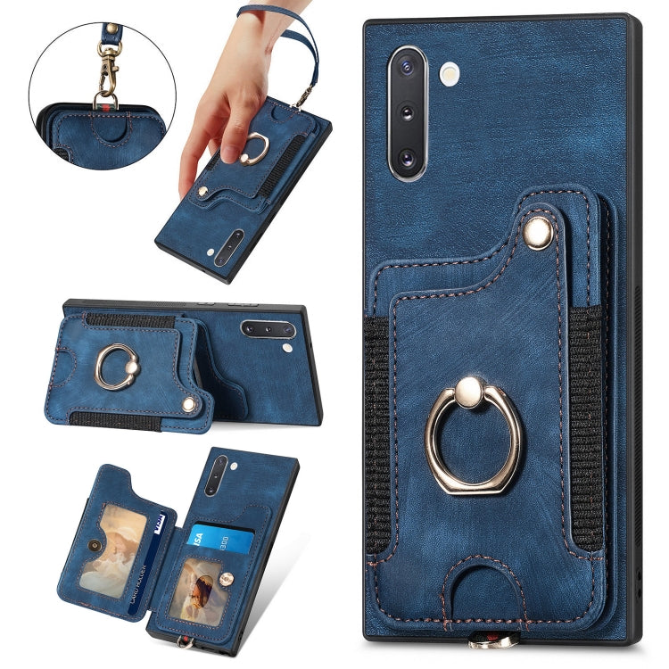 Retro Skin-feel Ring Multi-card Wallet Phone Case