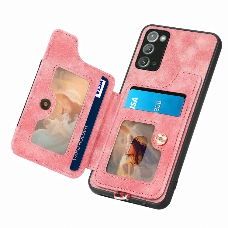 Retro Skin-feel Ring Multi-card Wallet Phone Case