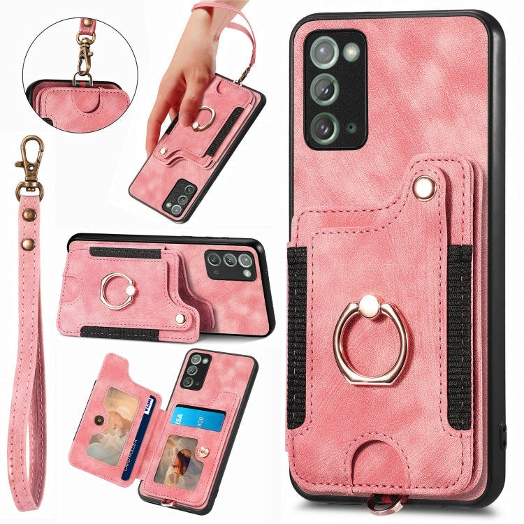 Retro Skin-feel Ring Multi-card Wallet Phone Case
