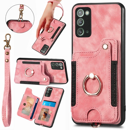 Retro Skin-feel Ring Multi-card Wallet Phone Case