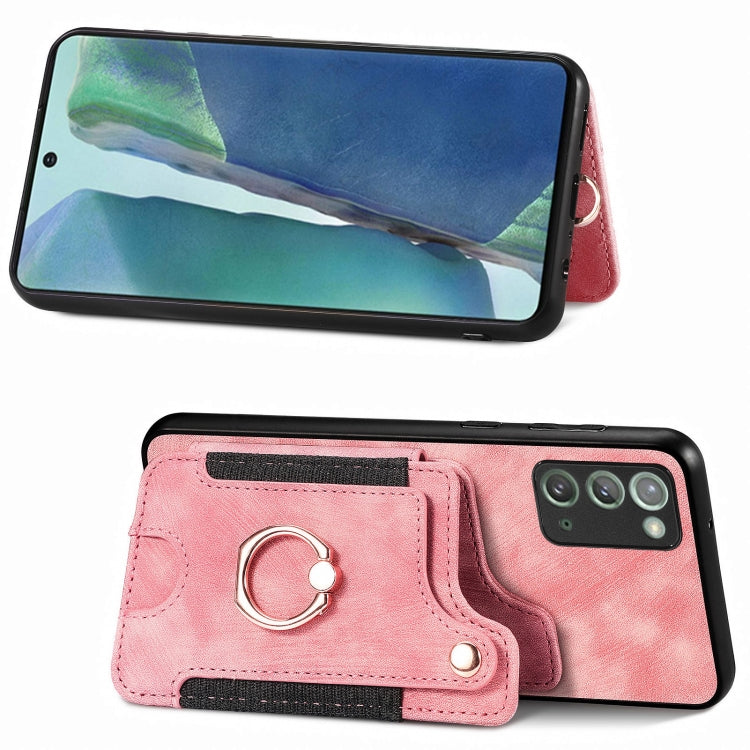 Retro Skin-feel Ring Multi-card Wallet Phone Case