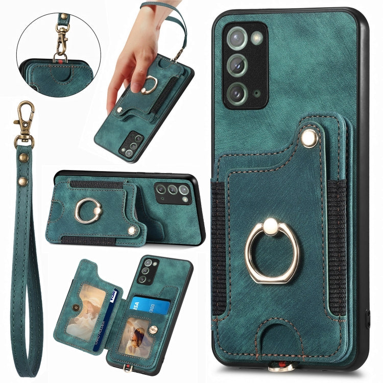 Retro Skin-feel Ring Multi-card Wallet Phone Case