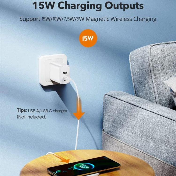 DS-WXC103 15W Max MagSafe Magnetic Wireless Charger for iPhone 15/14/13 / AirPods Pro, No Adapter...