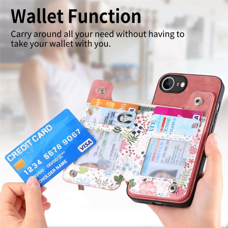 Retro Painted Zipper Wallet Back Phone Case
