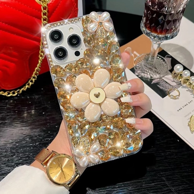 Sunflower Holder Hand-set Diamond PC Phone Case, For iPhone 16e, For iPhone 16 Pro Max�����������...
