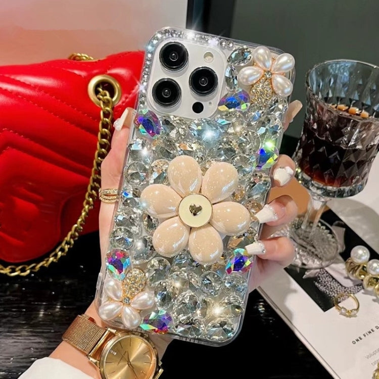 Sunflower Holder Hand-set Diamond PC Phone Case, For iPhone 16e, For iPhone 16 Pro Max�����������...