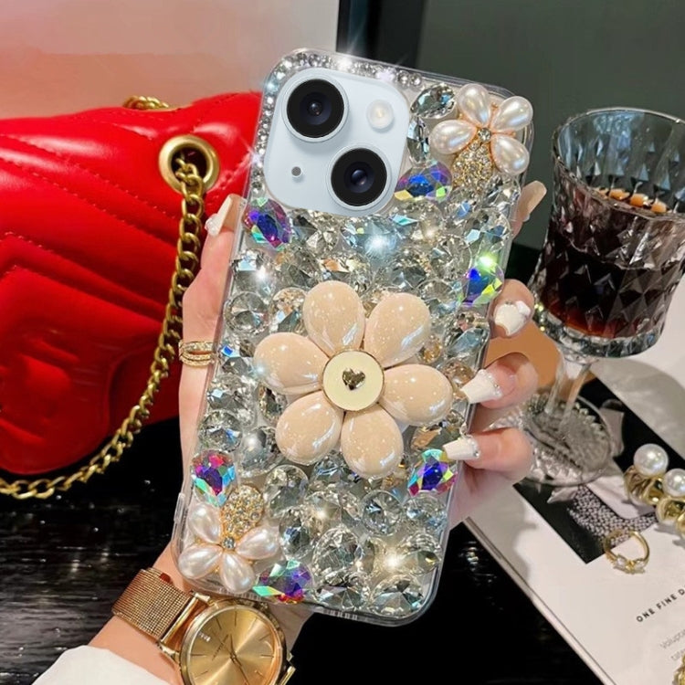 Sunflower Holder Hand-set Diamond PC Phone Case, For iPhone 16e, For iPhone 16 Pro Max�����������...