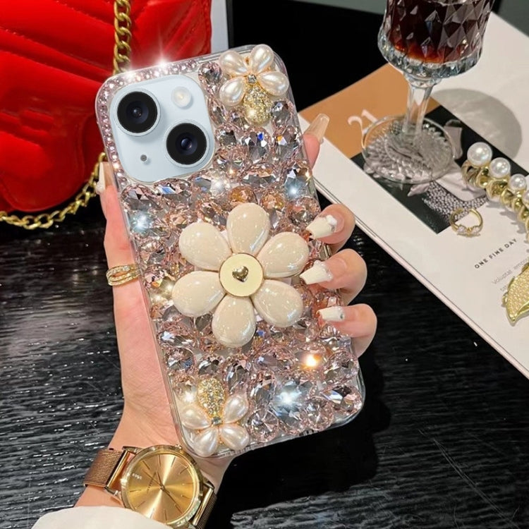 Sunflower Holder Hand-set Diamond PC Phone Case, For iPhone 16e, For iPhone 16 Pro Max�����������...