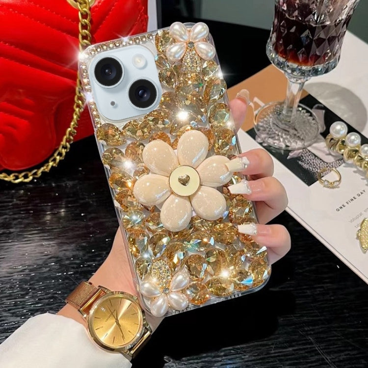 Sunflower Holder Hand-set Diamond PC Phone Case, For iPhone 16e, For iPhone 16 Pro Max�����������...