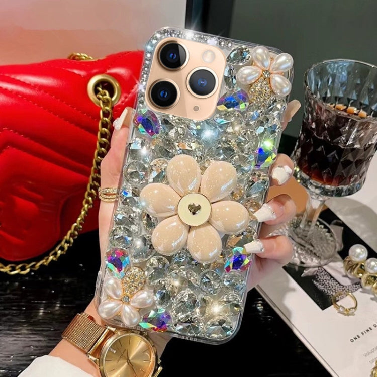 Sunflower Holder Hand-set Diamond PC Phone Case, For iPhone 16e, For iPhone 16 Pro Max�����������...