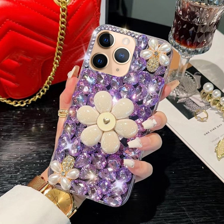 Sunflower Holder Hand-set Diamond PC Phone Case, For iPhone 16e, For iPhone 16 Pro Max�����������...