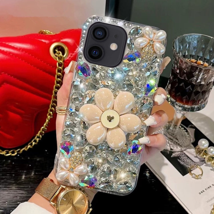 Sunflower Holder Hand-set Diamond PC Phone Case, For iPhone 16e, For iPhone 16 Pro Max�����������...