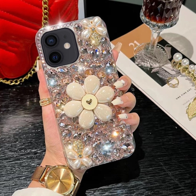 Sunflower Holder Hand-set Diamond PC Phone Case, For iPhone 16e, For iPhone 16 Pro Max�����������...