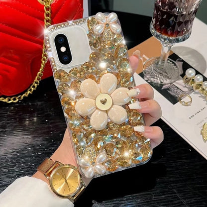 Sunflower Holder Hand-set Diamond PC Phone Case, For iPhone 11 Pro, For iPhone XR, For iPhone XS ...