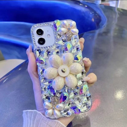 Sunflower Holder Hand-set Diamond PC Phone Case, For iPhone 11 Pro, For iPhone XR, For iPhone XS ...