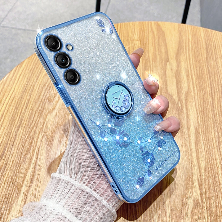 Gradient Glitter Immortal Flower Ring All-inclusive Phone Case, For Samsung Galaxy S25 5G��������...