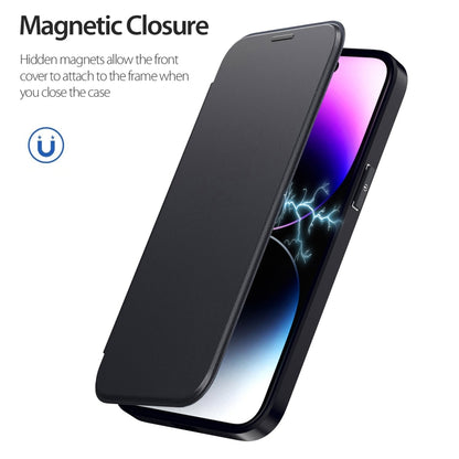 RFID Blocking Adsorption Flip MagSafe Leather Phone Case, For iPhone 16 Pro Max, For iPhone 16 Pr...