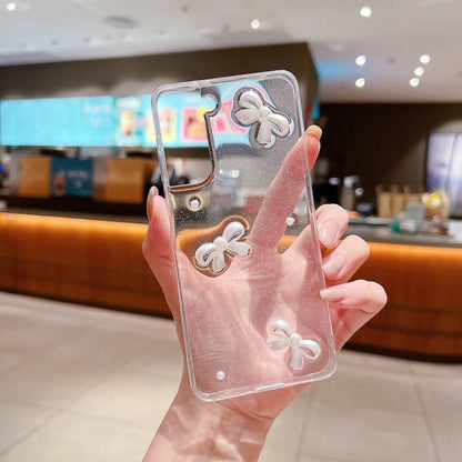 Pearl Bow Glitter Epoxy TPU Phone Case, For Samsung Galaxy S25 5G, For Samsung Galaxy S25+ 5G����...