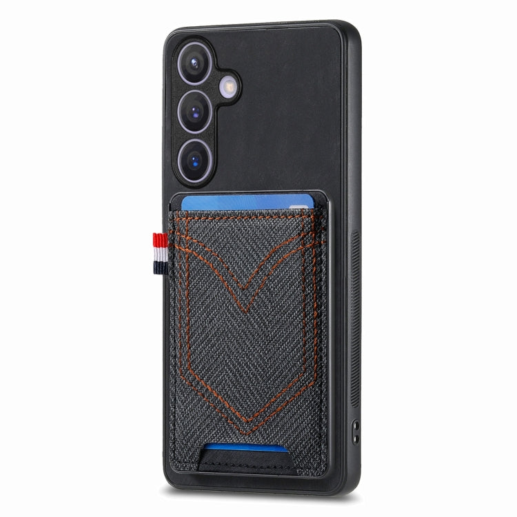 Denim Texture Leather Skin Phone Case with Card Slot