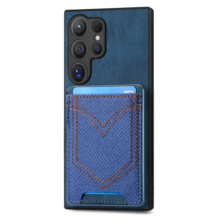 Denim Texture Leather Skin Phone Case with Card Slot