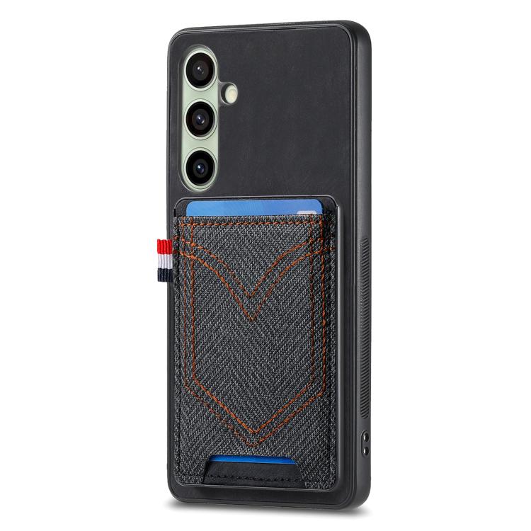 Denim Texture Leather Skin Phone Case with Card Slot