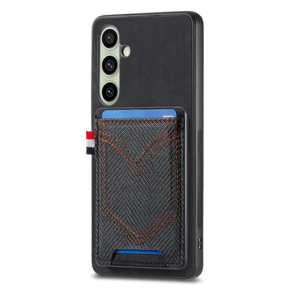 Denim Texture Leather Skin Phone Case with Card Slot