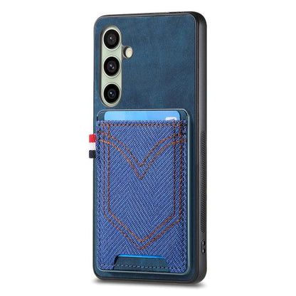 Denim Texture Leather Skin Phone Case with Card Slot