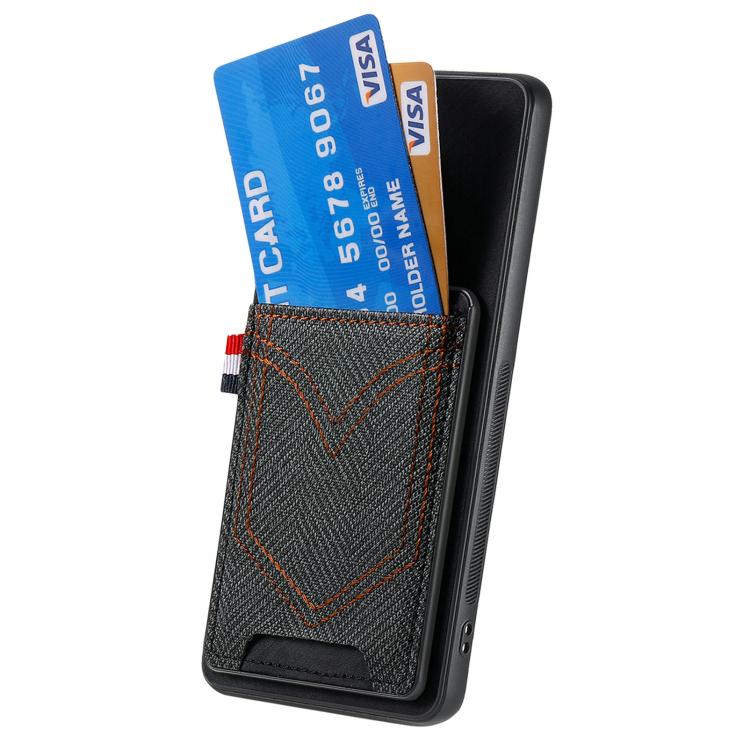 Denim Texture Leather Skin Phone Case with Card Slot
