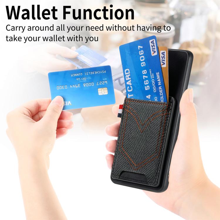 Denim Texture Leather Skin Phone Case with Card Slot