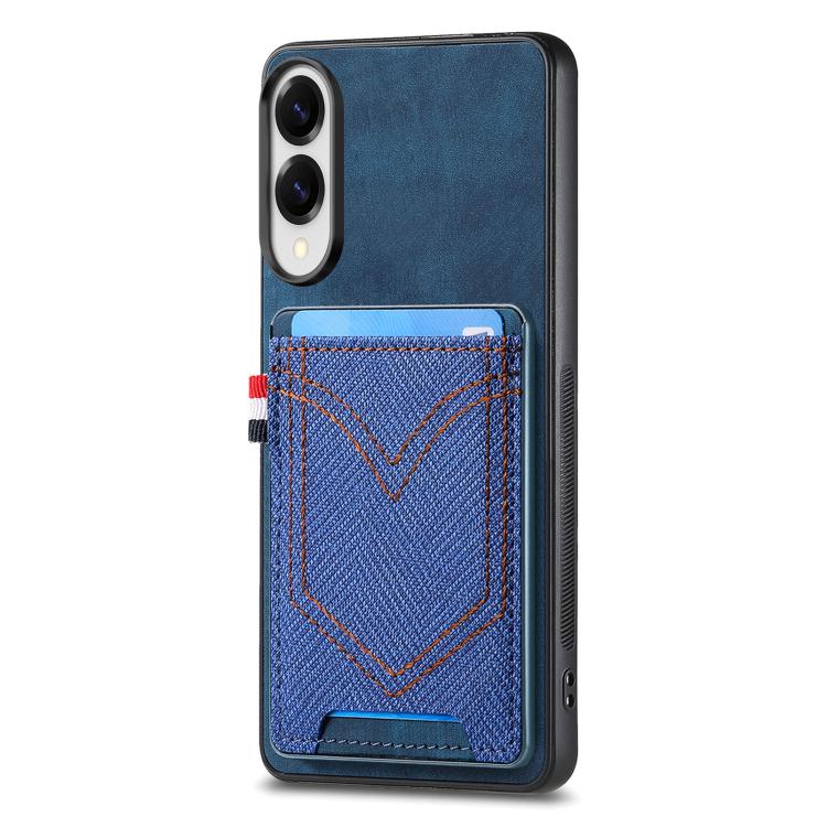 Denim Texture Leather Skin Phone Case with Card Slot
