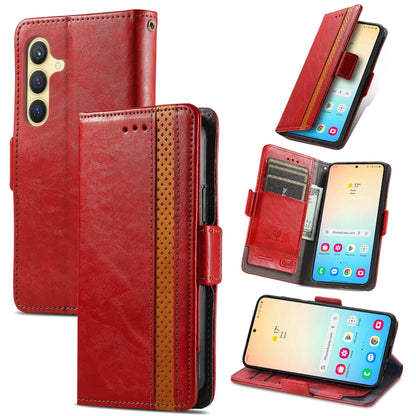 CaseNeo Splicing Dual Magnetic Buckle Leather Phone Case
