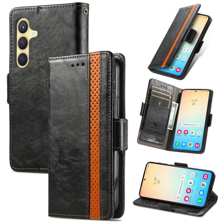 CaseNeo Splicing Dual Magnetic Buckle Leather Phone Case