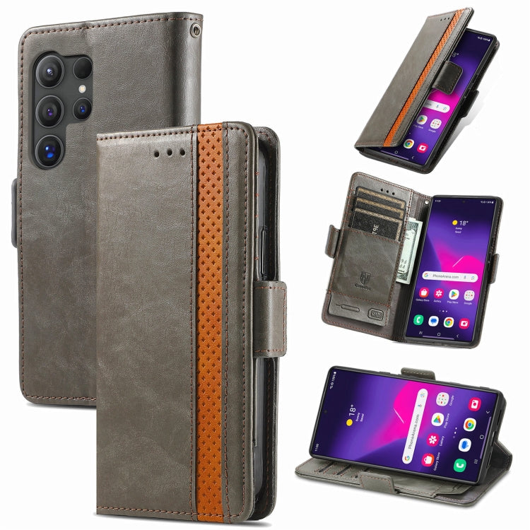 CaseNeo Splicing Dual Magnetic Buckle Leather Phone Case