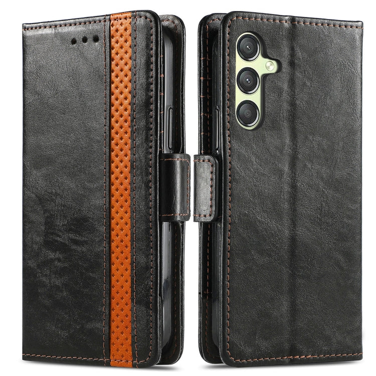 CaseNeo Splicing Dual Magnetic Buckle Leather Phone Case