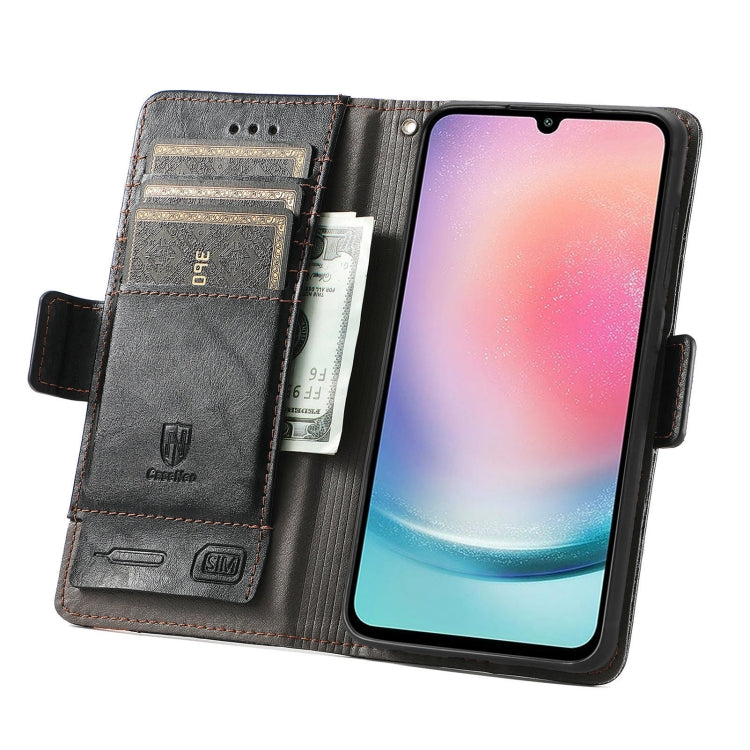 CaseNeo Splicing Dual Magnetic Buckle Leather Phone Case