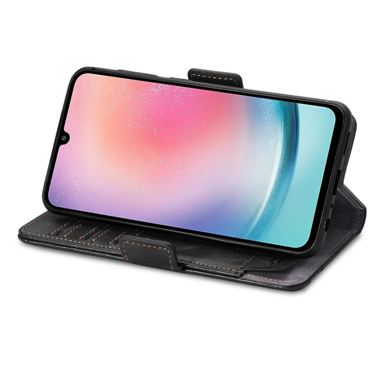 CaseNeo Splicing Dual Magnetic Buckle Leather Phone Case